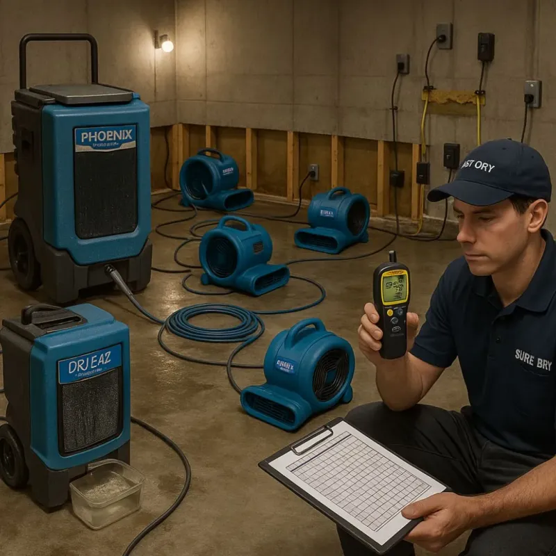 Structural Drying and Dehumidification process in Lindstrom, MN